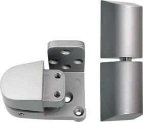 3/4in Offset Left Hand Flush Pivot Set, AL/SP28 Anodized Satin Aluminum