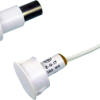 3/4in Diameter Recessed (Flush Mount) Magnetic Contact Switch Set, 3/4in Plus Wide Gap, 12in Leads, Closed Loop (N/O), Used for Steel Doors, UL Listed, White
