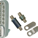 Electronic Cam Cabinet Lock, Vertical Mount, 3/8in to 1-1/8in Spindle Length, Upgraded Batteries, 628/SG Silver Grey Finish