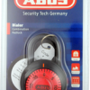 Red 3-Dial Combination Padlock 2in Wide, Shackle - 1/4in Diameter and 13/16in Vertical Clearance, Carded