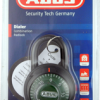 Green 3-Dial Combination Padlock 2in Wide, Shackle - 1/4in Diameter and 13/16in Vertical Clearance, Carded