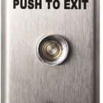 Single Gang, Wall Mount, Request to Exit Station with Pneumatic Timer, 1/4in Push Button with Guard Ring, 2 to 60 Second Selectable Time Delay, 120VDC, UL, 630/US32D Stainless Steel