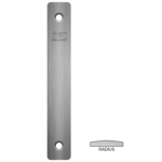Blank Faceplate, Radius 1in x 6-7/8in, for Aluminum Storefront Doors, 628/US28 Aluminum Clear Anodized