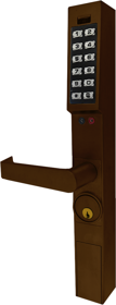 205508_L.png Trilogy T3 Keypad Narrow Stile Lever Trim for use with Adams Rite 4700/4500/4900, Schlage C Keyway, Weather Proof, 2000 Users, 40,000 Event Audit Trail and 500 Scheduled Events, 613/US10B Oil Rubbed Bronze