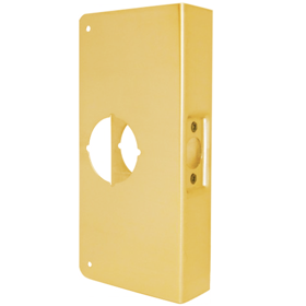 Door Wrap 2-3/4in Backset, 1-3/8in Door, 4-1/4in W x 9-3/4in H, 2-1/8in Hole, Indent Latch Prep, 605/US3 Polished Brass