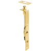 Manual Flush Bolt Wood Door, Face 6in L x 3/4in W Square Corners, 605/US3 Polished Brass