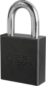 Padlock 1-1/8in Shackle Aluminum Black Keyed Different