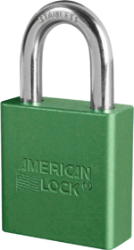 Padlock 1-1/8in Shackle Aluminum Green