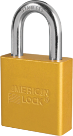 Padlock 1-1/8in Shackle Aluminum Yellow