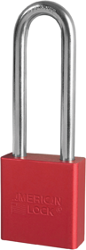 Padlock 3in Shackle Aluminum Red