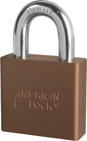 Padlock 1-1/8in Shackle Brown Aluminum Body