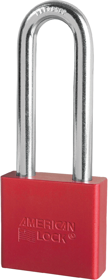 Padlock 3in Shackle Aluminum Red