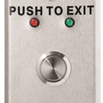 Single Gang, Wall Mount, Vandal Resistant Request to Exit Station, 3/4in Push Button, Momentary Action, Bi-Color Status LED, (Push to Exit), 12-24VDC, DPDT Relay, UL, 630/US32D Stainless Steel