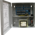 CCTV Power Supply, Output 24/28VAC 3.5 Amp, 8 Fused Outputs, Input: 115VAC, BC100 Enclosure