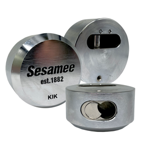 Hockey Puck (Key-in-Knob) Prep for Standard Schlage Cylinder, Without Cylinder, Puck Lock, Flat Back, Hardened Steel - Boxed