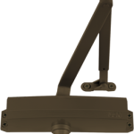 Light Duty Door Closer, Cast Aluminum, Surface Mount, Tri-Pack Arm for Regular Pull Side, Top Jamb, or Parallel Arm Mount, ADA Adjustable Size 1-5, Grade 1, Universal Screw Pack, 695/DKBRZ Dark Bronze Powder Coat