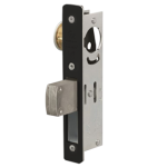 1-1/8in Backset Deadbolt, 1in x 6-7/8in Flat Faceplate, Without Strike Plate, Fits Glass Aluminum Doors, 711/335 Black Anodized