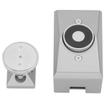 Sentronic Electro-Magnetic Single Door Holder, Surface Wall Mount, 4-1/8in Projection, Tri-Voltage 12V/24V/120V, 35lbs Holding Force, Die Cast Housing, ADA, UL, Wood and Machine Screws, AL/SP28/689 Aluminum Powder Coat