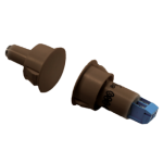 3/4in Diameter Recessed (Flush Mount) Magnetic Contact Switch Set with Oval Channel Insert, 1/2in Plus Gap, Closed Loop (N/O), Screw Terminals, Used for Steel Doors, Brown
