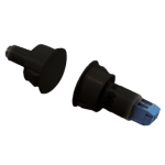 3/4in Diameter Recessed (Flush Mount) Magnetic Contact Switch Set with Oval Channel Insert, 1/2in Plus Gap, Closed Loop (N/O),Screw Terminals, Used for Steel Doors, Black