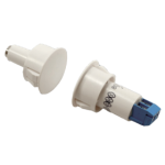 3/4in Diameter Recessed (Flush Mount) Magnetic Contact Switch Set with Oval Channel Insert, 1/2in Plus Gap, Closed Loop (N/O), Screw Terminals, Used for Steel Doors, White