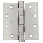 5-Knuckle, Heavy Weight, Full Mortise Hinge, Ball Bearing, 4.5in x 4.5in (4545), Non-Ferrous Base, Non-Removable Pin, 630/US32D Satin Stainless Steel
