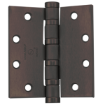 5-Knuckle Hinge, Heavy Weight, Full Mortise, Ball Bearing, 4.5in x 4.5in (4545), Non-Ferrous Base, Non-Removable Pin, 613/US10B Oiled Antique Bronze
