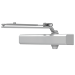 Medium Duty Door Closer, Cast Aluminum, Surface Mount, Extra Duty Arm, Slim Line Plastic Cover, ADA Adjustable Size 1-6, Grade 1, Universal Screw Pack, 689/AL Aluminum Powder Coat