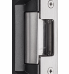 Electric Strike 12/24VDC, UL Fire Rated, Cylindrical Latches Max 5/8in Throw, 2 Faceplates, 501 and 501A (4-7/8in x 1-1/4in), 630/US32D Stainless Steel