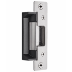 Electric Strike 12/24VDC, UL Fire Rated, Cylindrical Latches Max 5/8in Throw, 2 Faceplates, 501 and 501A (4-7/8in x 1-1/4in) with Latchbolt Monitor, 630/US32D Stainless Steel