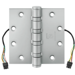 210332_L.png Electrified Quick Connect (QC) 8 Wire, 5-Knuckle Hinge, Heavy Weight, Full Mortise, Ball Bearing, 4.5in x 4.5in (4545), Steel Base, 652/626/US26D Satin Chrome