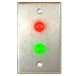 1 Each Red/Green High Intensity LED Door Status Indicator, Indoor Series, Single Gang Stainless Steel Plate