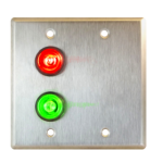 2 Each Red/Green High Intensity LED Door Status Indicator, Water Proof Series, Double Gang Stainless Steel Plate