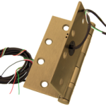 Electrified Hinge, 4.5in x 4.5in (4545), Wires 4/26 Gauge, 5-Knuckle, Ball Bearing, Standard Weight, Steel Base, Fire Rated, 612/US10 Satin Bronze