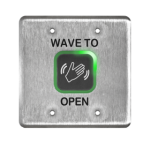 Magic Switch, Touchless, Stainless Steel Double Gang, Wave to Open Text and Logo - 4-1/2in (H) × 4-1/2in (W) × 9/50in (T)