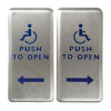 Push Plate 4.75in x 4.75in Dual Vestibule Push Plate Text and Logo, Stainless Steel