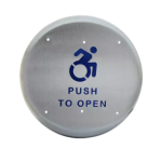 Push Plate 6in Round Alternate Handicap Logo/Text