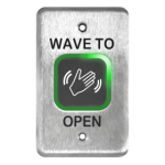 Magic Switch Touchless Plate Single Gang Stainless Steel Faceplate, Text and Hand Logo