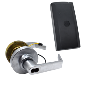 ArchiTech Network Bluetooth Wireless Cylindrical Lock, 5000 Users, 500 Scheduled Events, 36,000 Event Audit Trail, Surface Mount Electronics (S), iClass Oval Prox Reader (A), Grade 1 Marks Lever, Storeroom Function, Best SFIC Prep, 626/US26D Satin Chrome
