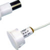 3/4in Diameter Recessed (Flush Mount) Magnetic Contact Switch Set, 3/4in Plus Wide Gap, 12in Leads, Closed Loop (N/O), Used for Steel Doors, UL Listed, White, DPDT