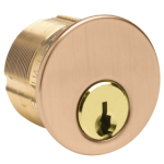 1-1/8in Mortise Cylinder 6-Pin Clover Cam, 60 Keyway, 0-Bitted, Standard Collar, 612/US10 Satin Bronze
