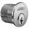 1-1/8in Mortise Cylinder 6-Pin Straight Cam, 60 Keyway, 0-Bitted, Standard Collar, 625/US26 Bright Chrome