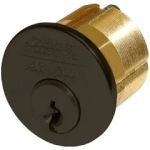 1-1/4in Mortise Cylinder 6-Pin Clover Cam, L4 6-Pin 0-Bit, Standard Collar, 613E/US10BE Dark Oxidized Satin Bronze