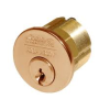 1-1/8in Mortise Cylinder 6-Pin Clover Cam, D1 Keyway, 0-Bitted, Standard Collar, 612/US10 Satin Bronze