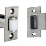 Roller Latch 5/16in Max Projection and Cast Strike, 630/US32D Satin Stainless Steel