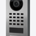 DV1101V Surface Mount IP Video Station, Stainless Steel V2A, Brushed, Housing Included, Wi-Fi/LAN Connection (PoE Capable), 2-Way Audio, Ultra-Wide Angle Lens, 1080p, Night Vision, IR LED, 4D Motion Sensor, 1 Freely Configurable Bistable Switching Relay.