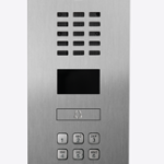 D2101KV IP Video Door Station, Stainless Steel V2A Brushed, Surface and Flush Mount Possible, Housings Sold Separately, LAN Connection (PoE Capable), 2-Way Audio, Ultra-Wide Angle Lens, 720p, Night Vision, 12 IR LED, 4D Motion Sensor, RFID Reader, Keypad.