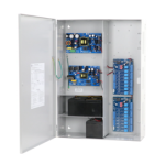 Access Control 2 Power Supply/Charger, Output 1 Power Supply 24VDC @ 9.7 Amp (AL1024ULXB2) and 1 Power Supply 12VDC @ 9.5 Amp (AL1012ULXB), 16 PTC Outputs (2 - ACM8CB @ 2.5 Amp), Input: 115VAC, BC800 Enclosure - Fits 4-12VDC/12AH Batteries