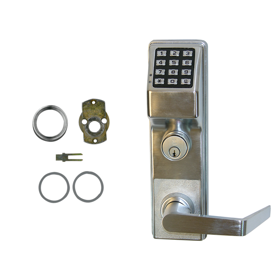 KIT - Networx Prox Reader and Keypad Exit Trim, Weather Proof, Request to Exit, Best SFIC Rim Cylinder Adaptor, 5000 Users, 500 Scheduled Events, 35,000 Audit Trail Events, 626/US26D Satin Chrome