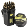 220896_L.png 29 Piece M42 Cobalt Drill Bit Set in Plastic Case w/135 Degree Split Point Tip, Jobber Length, Round Shank, Gold Finish, 1/16in - 1/2in (1/64in Increments)